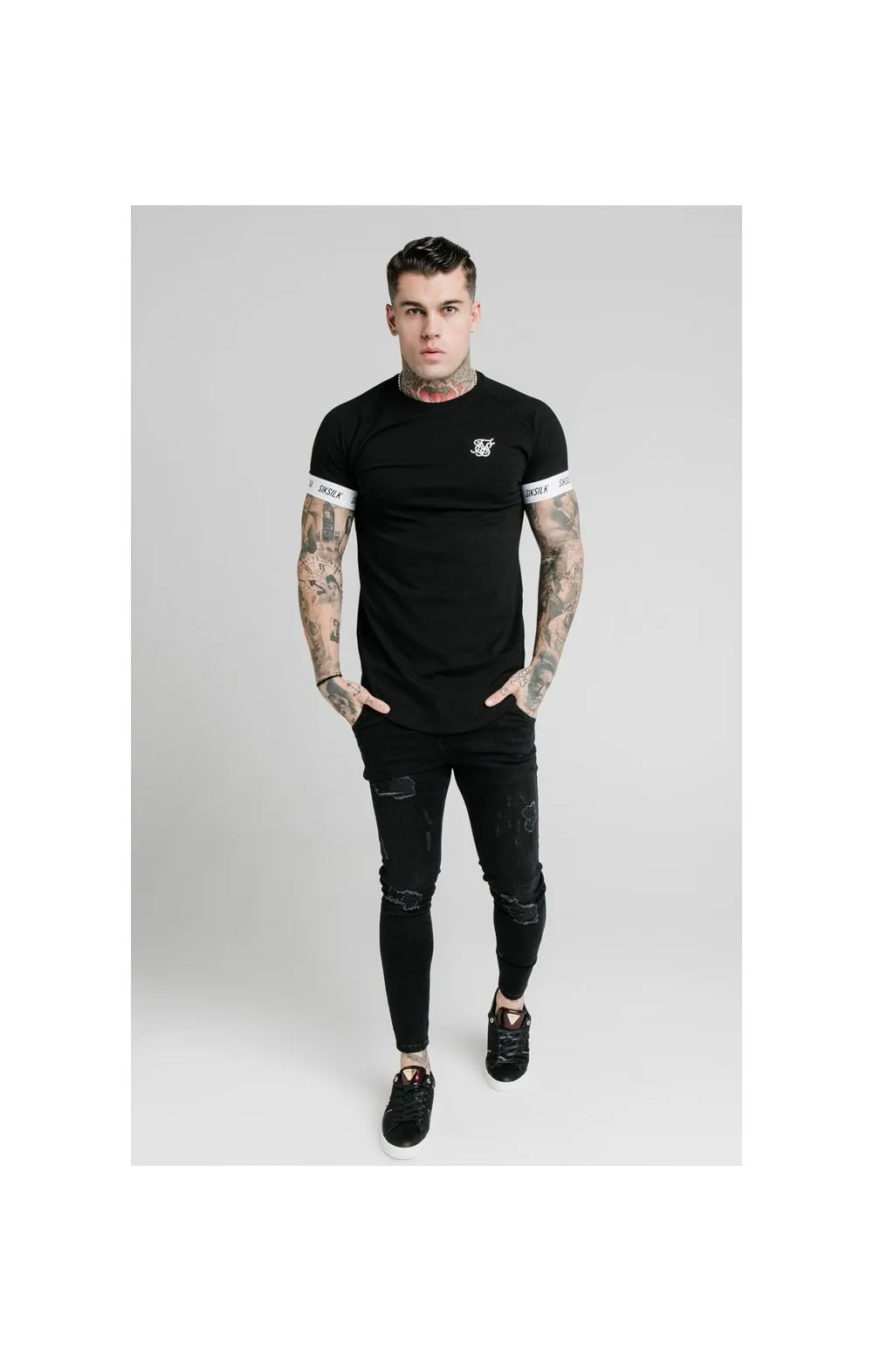 SikSilk S/S Raglan Tech Tee - Black sold by Siksilk product image thumbnail 5