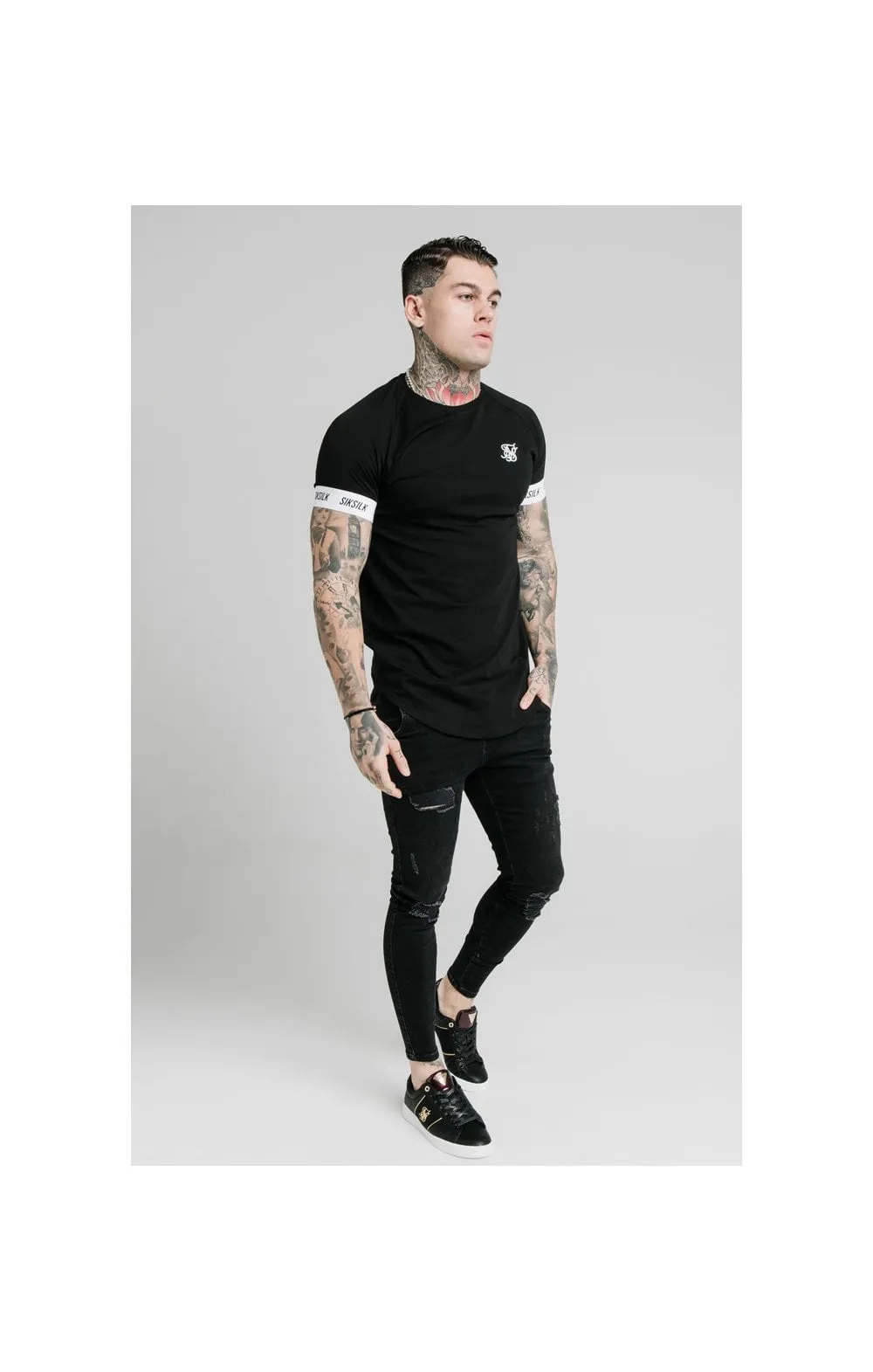 SikSilk S/S Raglan Tech Tee - Black sold by Siksilk product image thumbnail 3