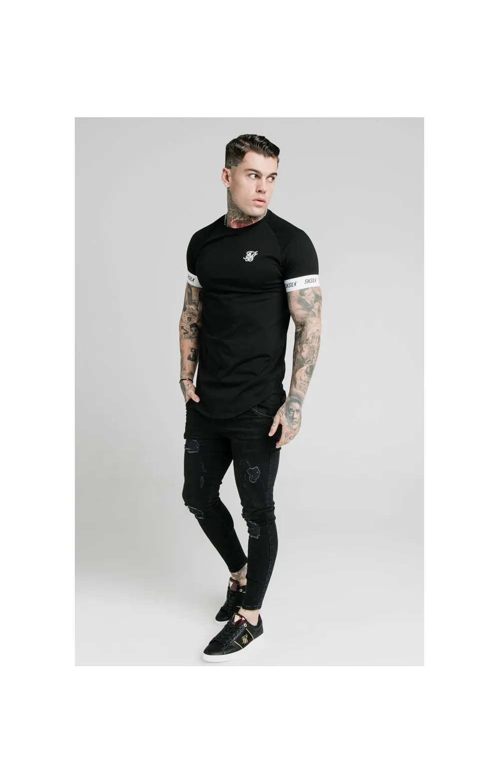 SikSilk S/S Raglan Tech Tee - Black sold by Siksilk product image thumbnail 4