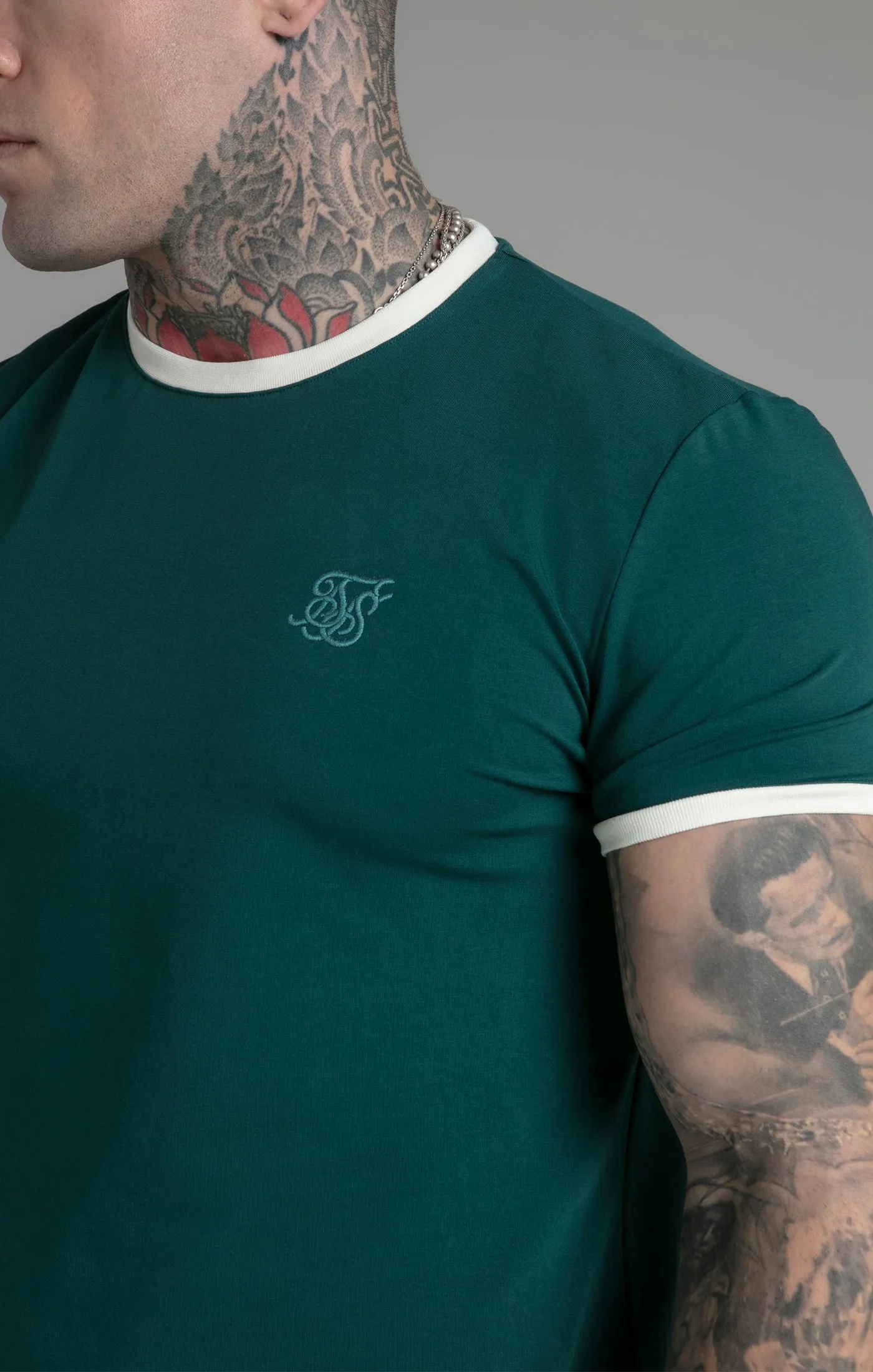 Green Ringer T-Shirt sold by Siksilk product image thumbnail 3