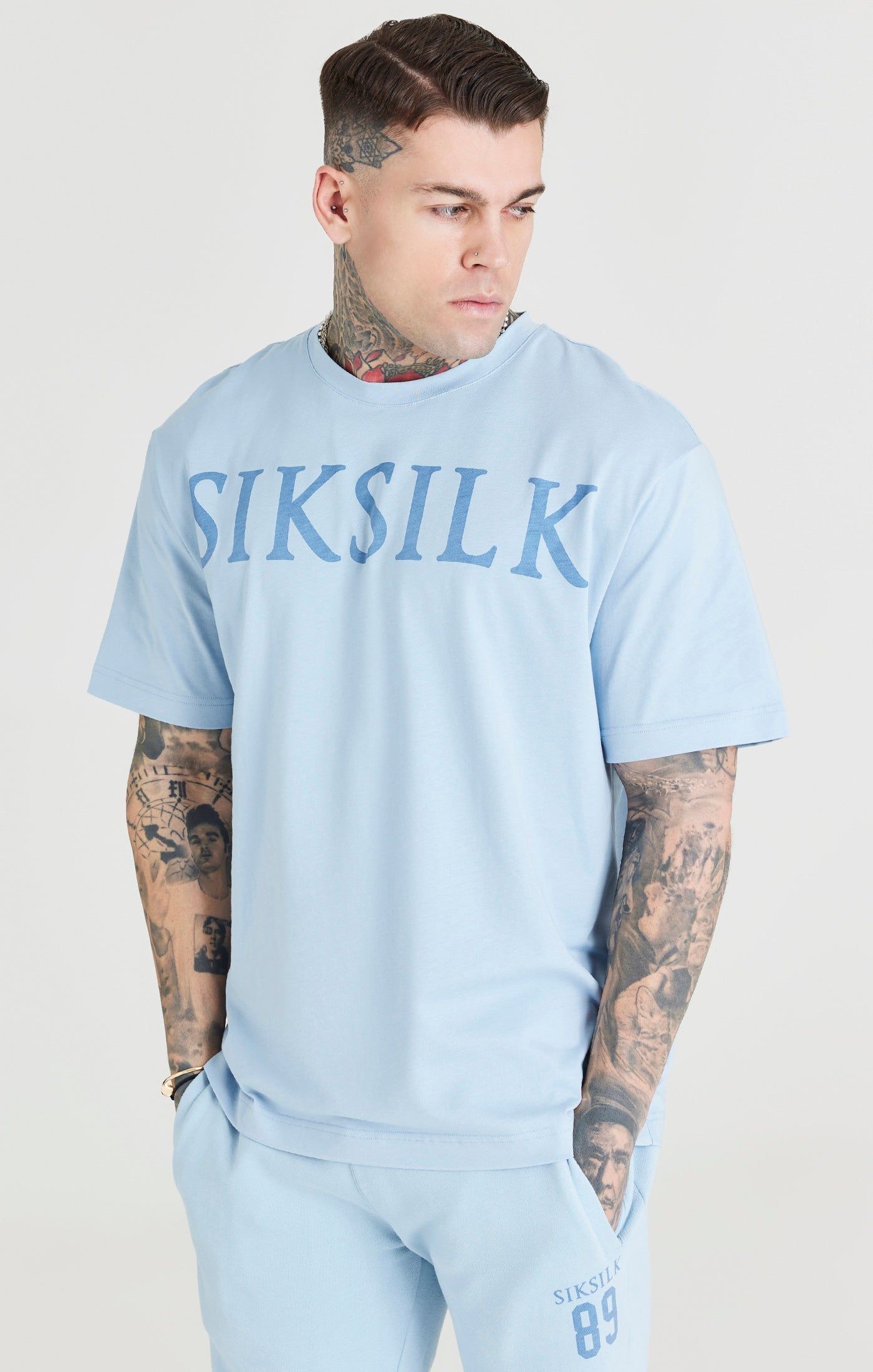 Blue Logo Oversized T-Shirt sold by Siksilk