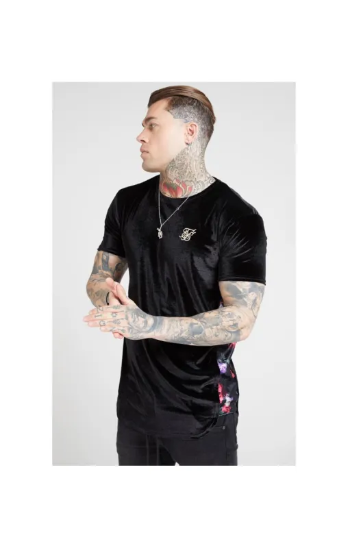 SikSilk S/S Slide Tee - Black & Oil Paint sold by Siksilk