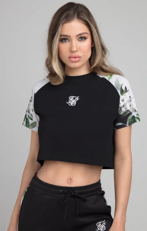 SikSilk Floral Pixel Tee - Black sold by Siksilk
