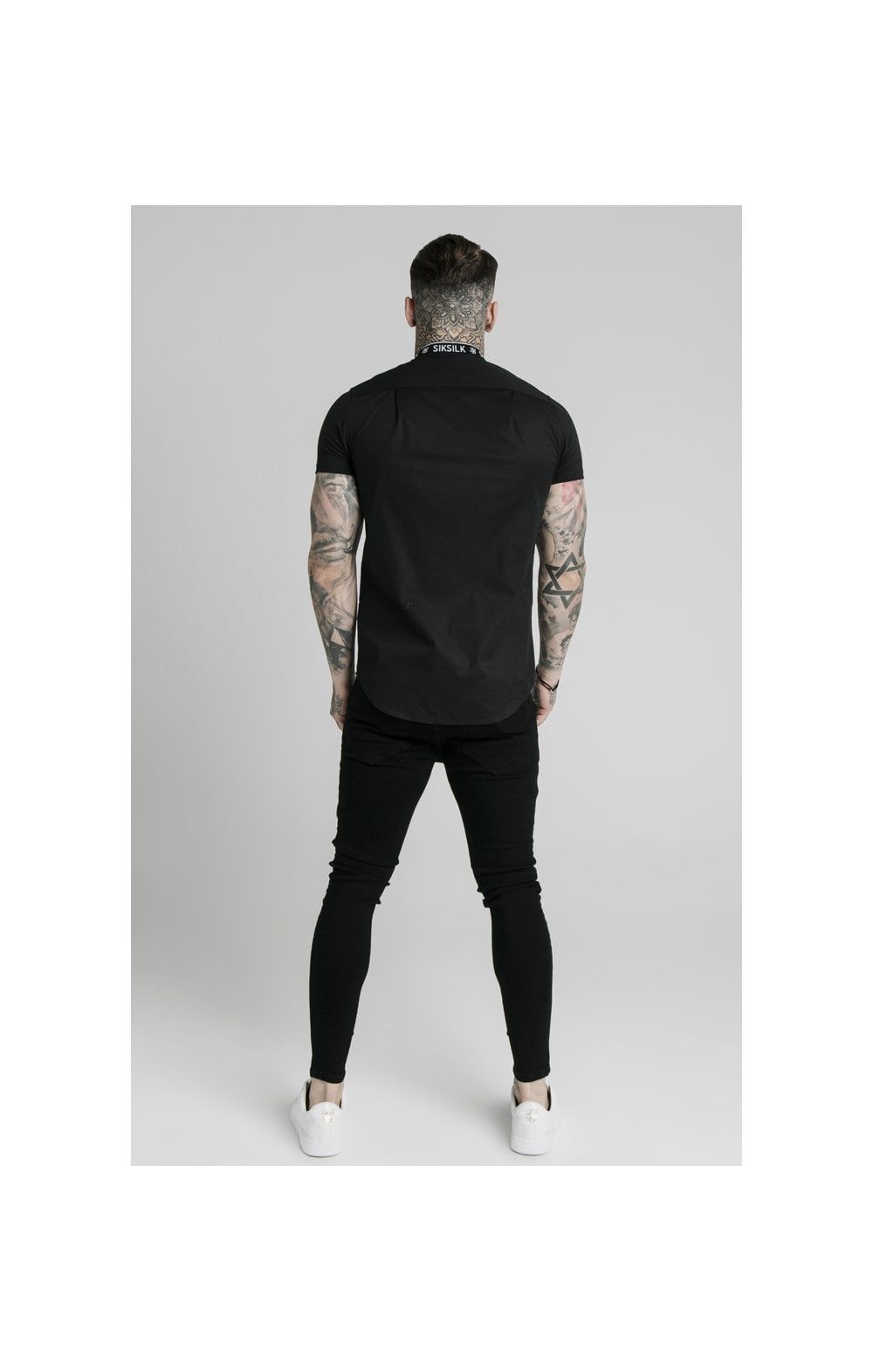 SikSilk S/S Tape Collar Shirt - Black sold by Siksilk product image thumbnail 5