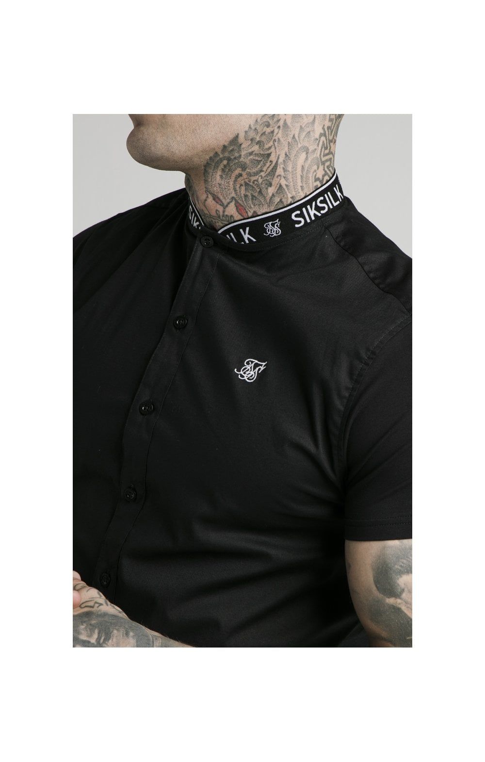 SikSilk S/S Tape Collar Shirt - Black sold by Siksilk product image thumbnail 2