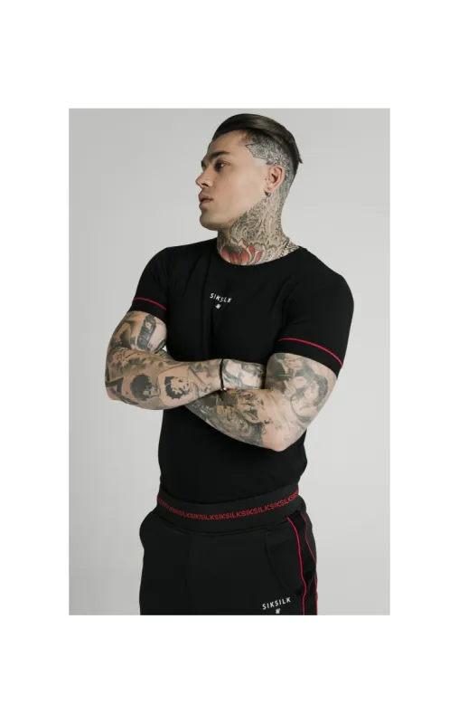 SikSilk Imperial Straight Tech Tee - Black & Red sold by Siksilk