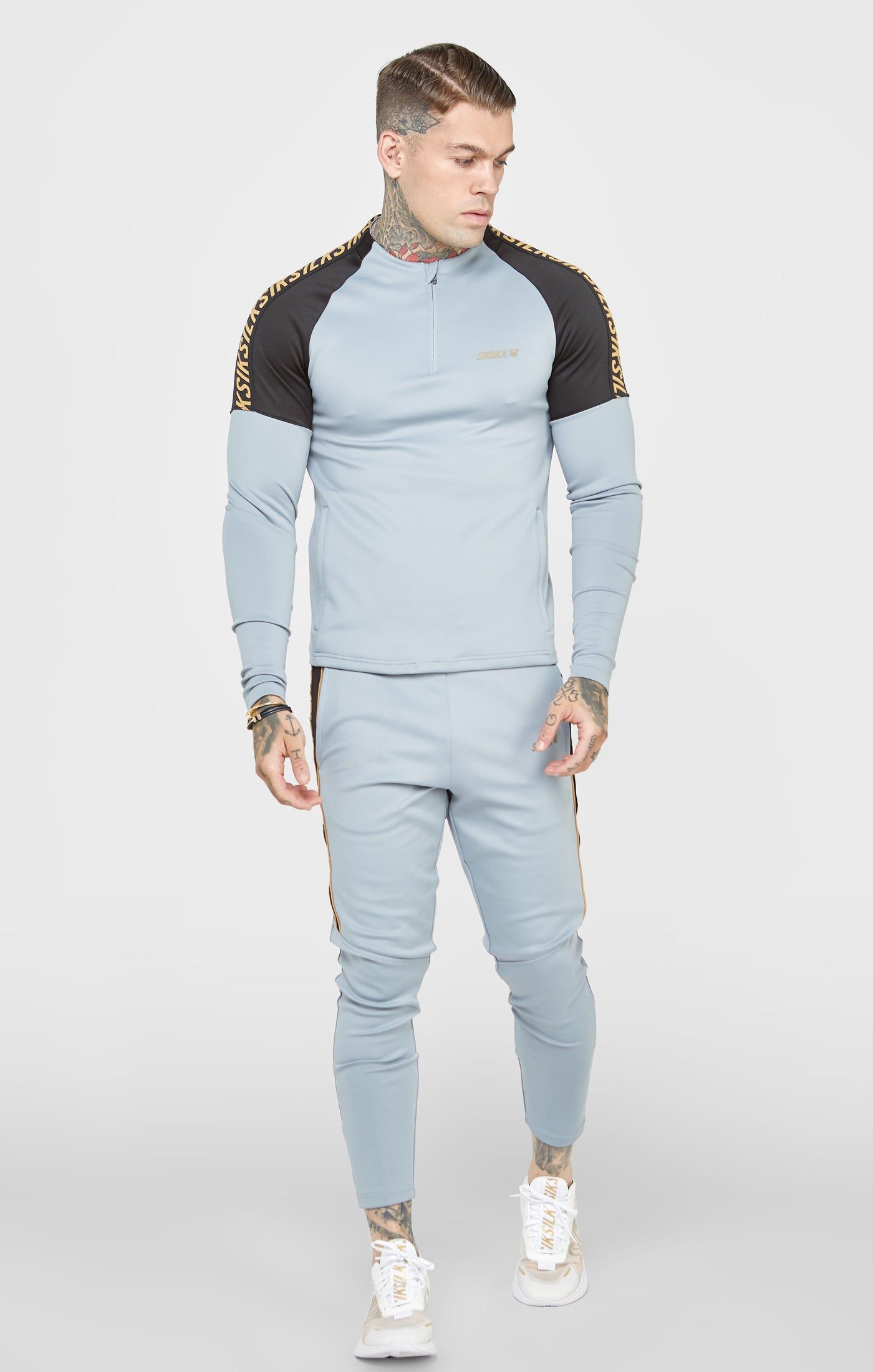 Grey Sports Quarter Zip Training Jacket sold by Siksilk product image thumbnail 3