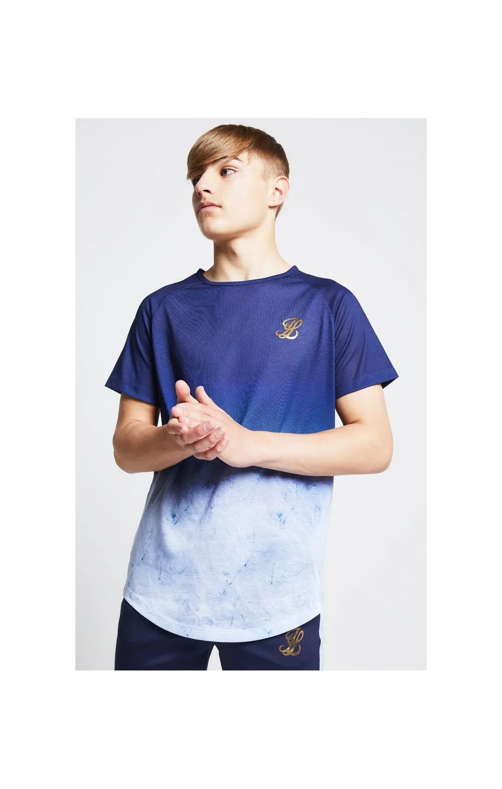 Illusive London Marble Fade Tee – Navy & Marble sold by Siksilk