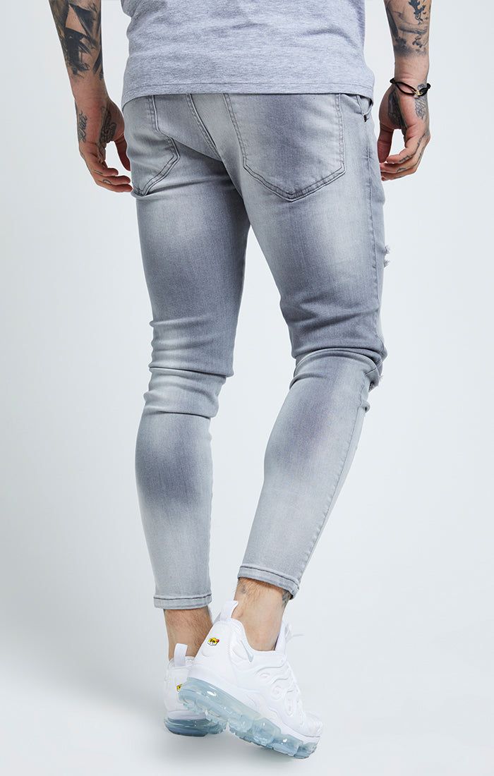 Grey Distressed Skinny Jean sold by Siksilk product image thumbnail 3