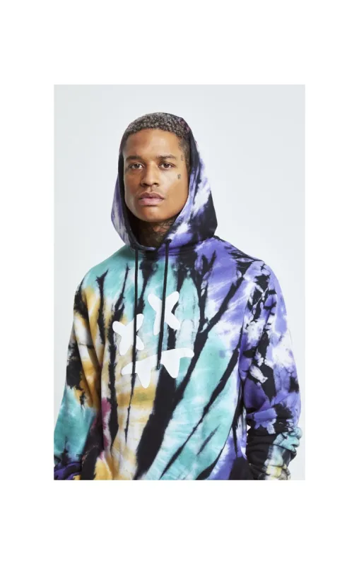 SikSilk X Steve Aoki Overhead Hoodie - Rainbow Ink Tie Dye sold by Siksilk