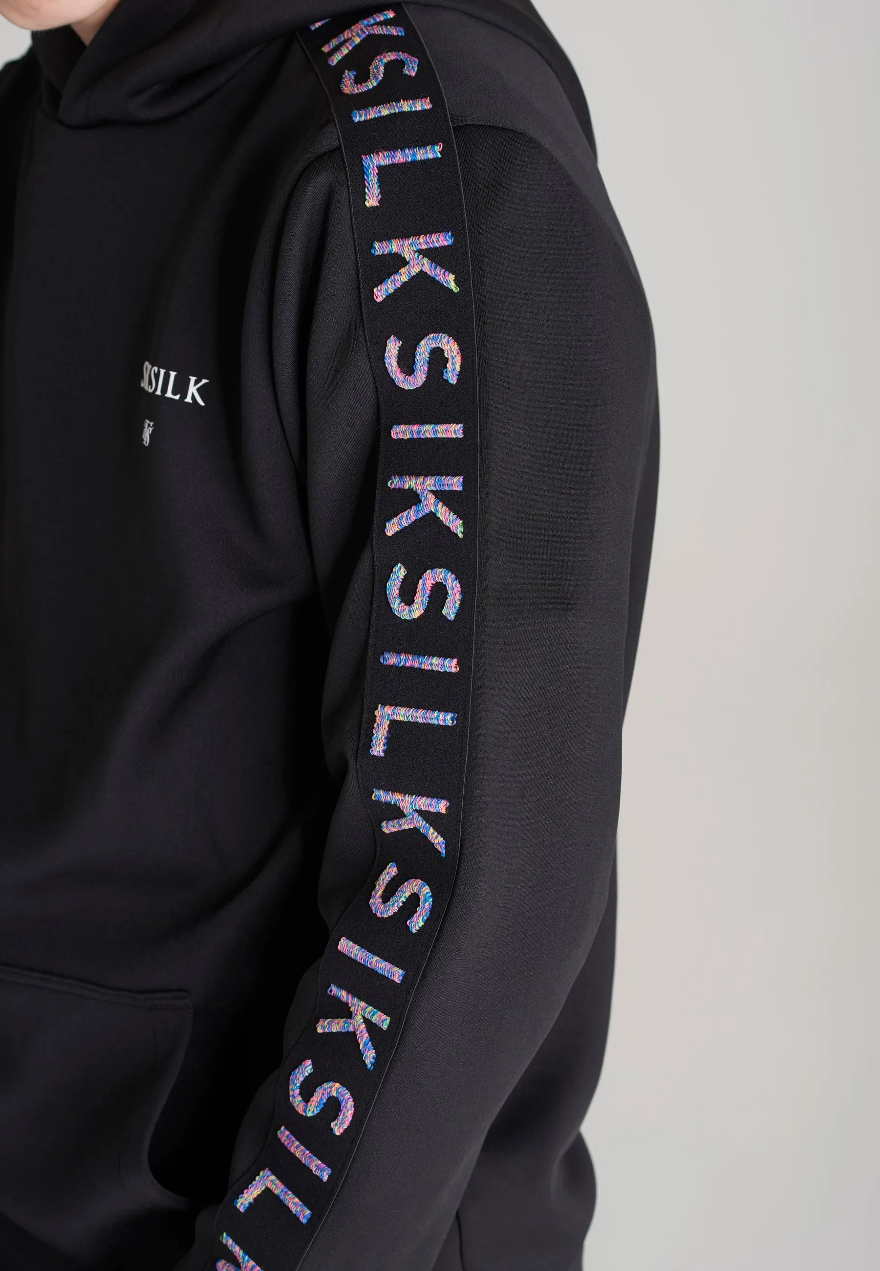 Boys Black Taped Overhead Hoodie sold by Siksilk product image thumbnail 2