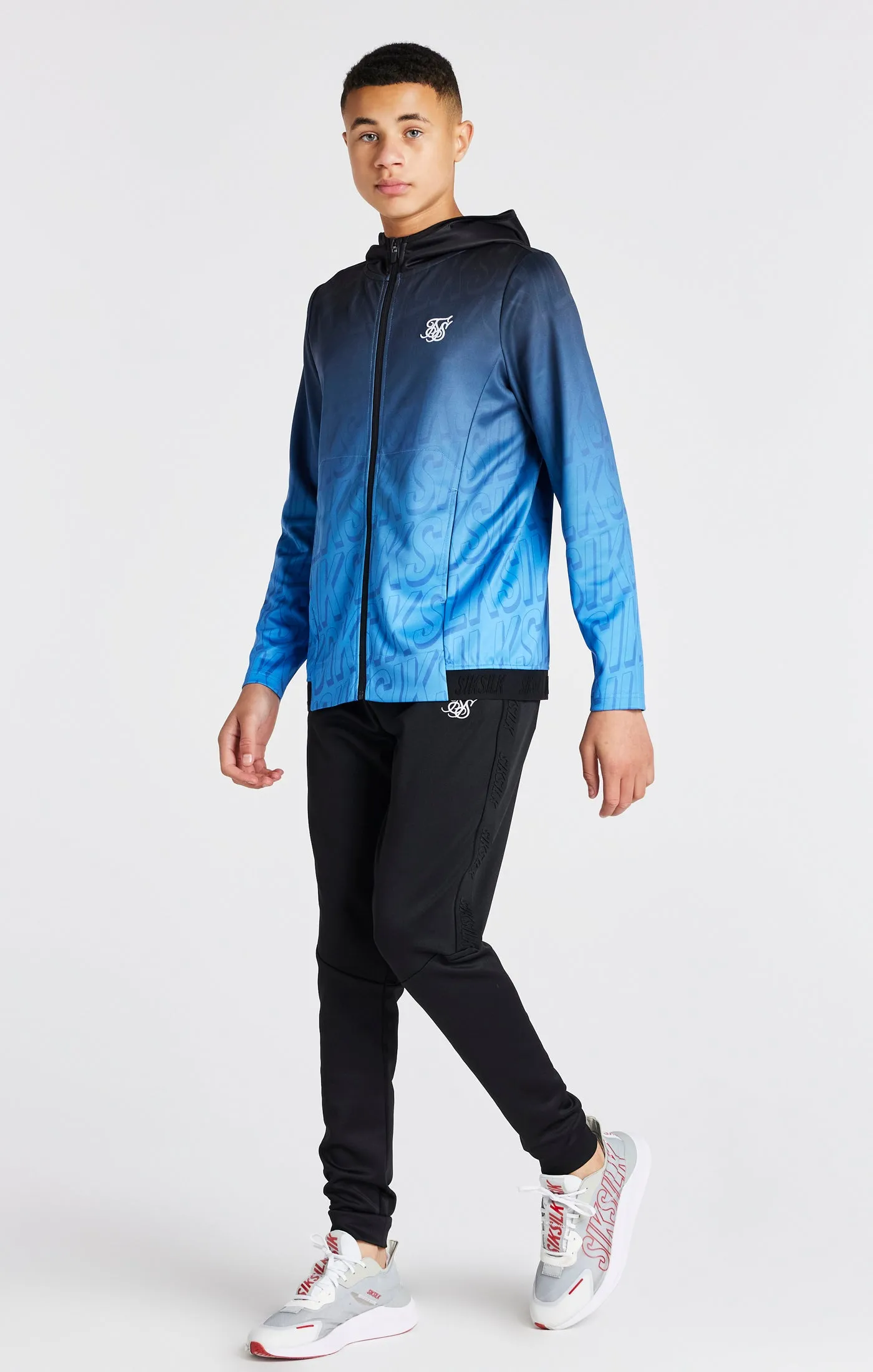 Boys Blue Fade Zip Thru Hoodie sold by Siksilk product image thumbnail 3
