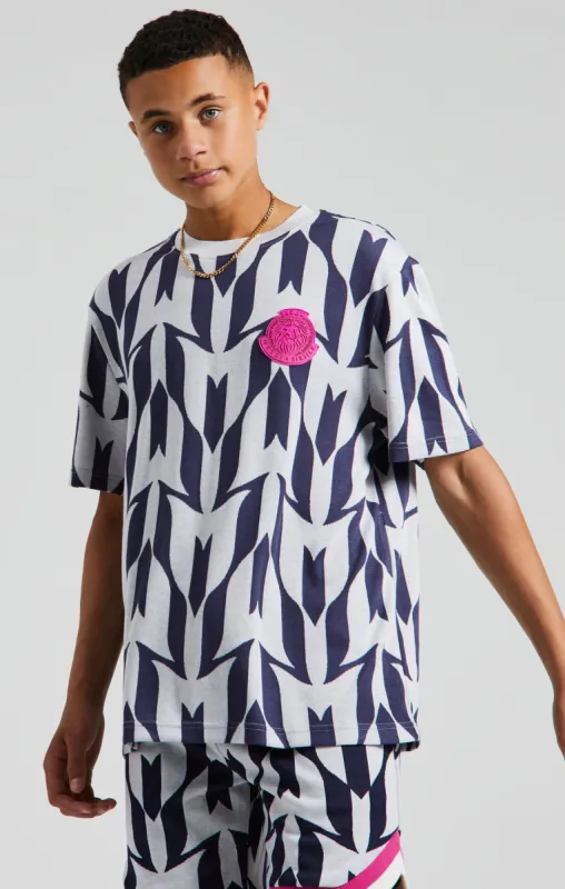 Boys Messi x SikSilk Ecru Monogram T-Shirt sold by Siksilk