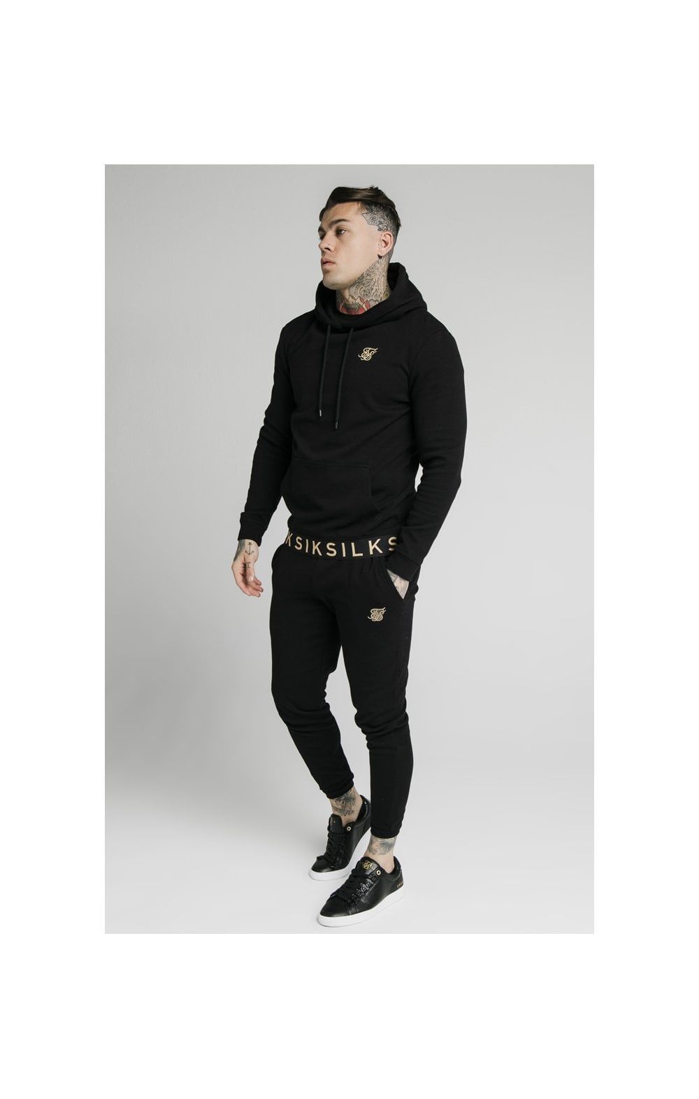 SikSilk Elastic Jacquard Overhead Hoodie – Black sold by Siksilk product image thumbnail 4