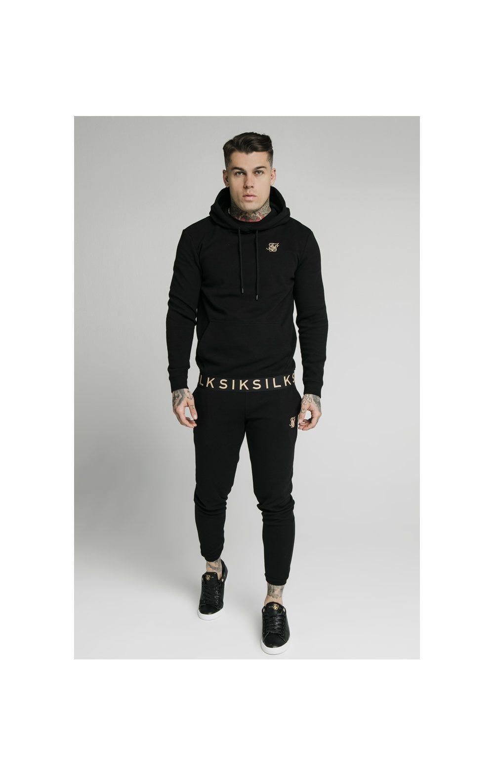 SikSilk Elastic Jacquard Overhead Hoodie – Black sold by Siksilk product image thumbnail 5
