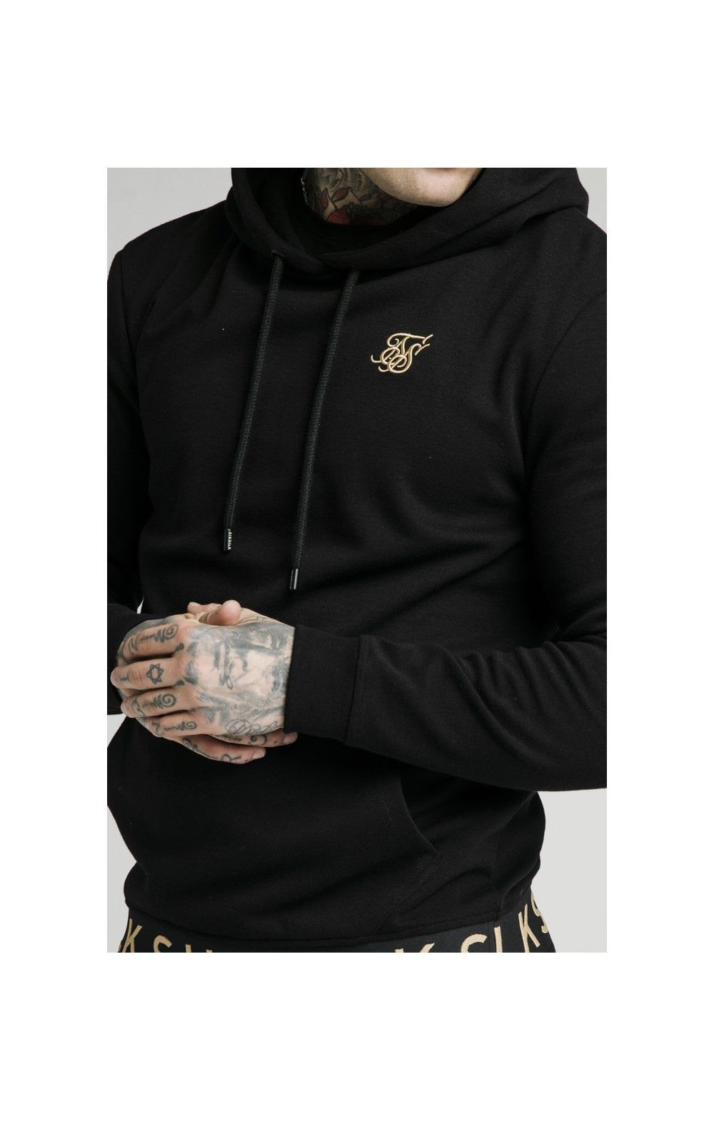 SikSilk Elastic Jacquard Overhead Hoodie – Black sold by Siksilk product image thumbnail 2
