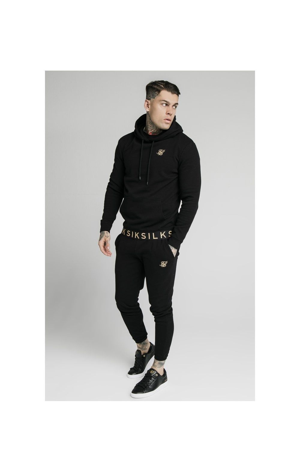 SikSilk Elastic Jacquard Overhead Hoodie – Black sold by Siksilk product image thumbnail 6