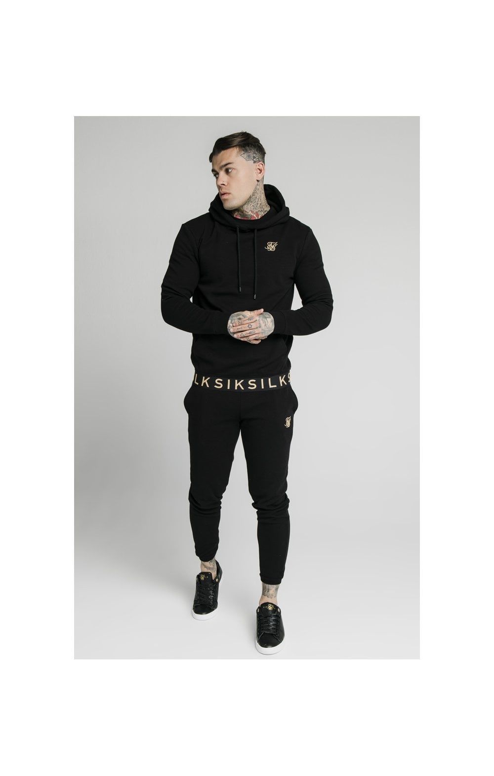 SikSilk Elastic Jacquard Overhead Hoodie – Black sold by Siksilk product image thumbnail 3