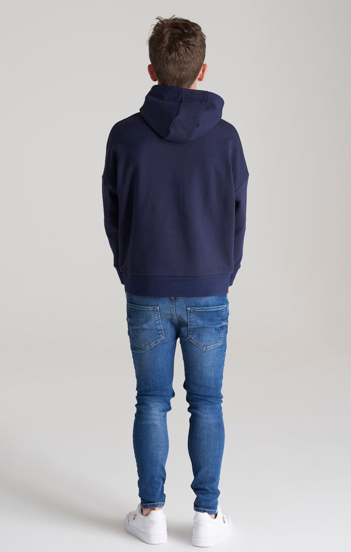 Boys Navy Relaxed Fit Hoodie sold by Siksilk product image thumbnail 4