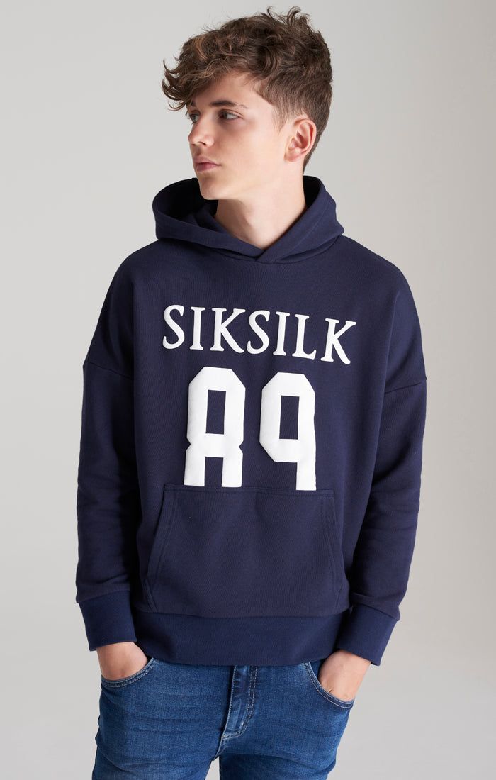 Boys Navy Relaxed Fit Hoodie sold by Siksilk