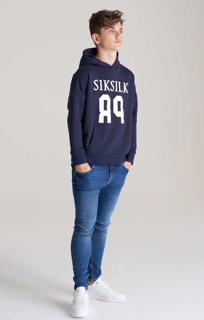 Boys Navy Relaxed Fit Hoodie sold by Siksilk product image thumbnail 2