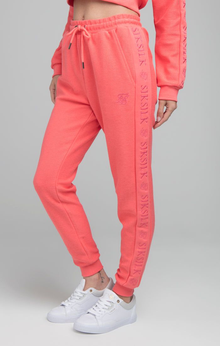 SikSilk Loopback Embroidered Joggers - Pink sold by Siksilk