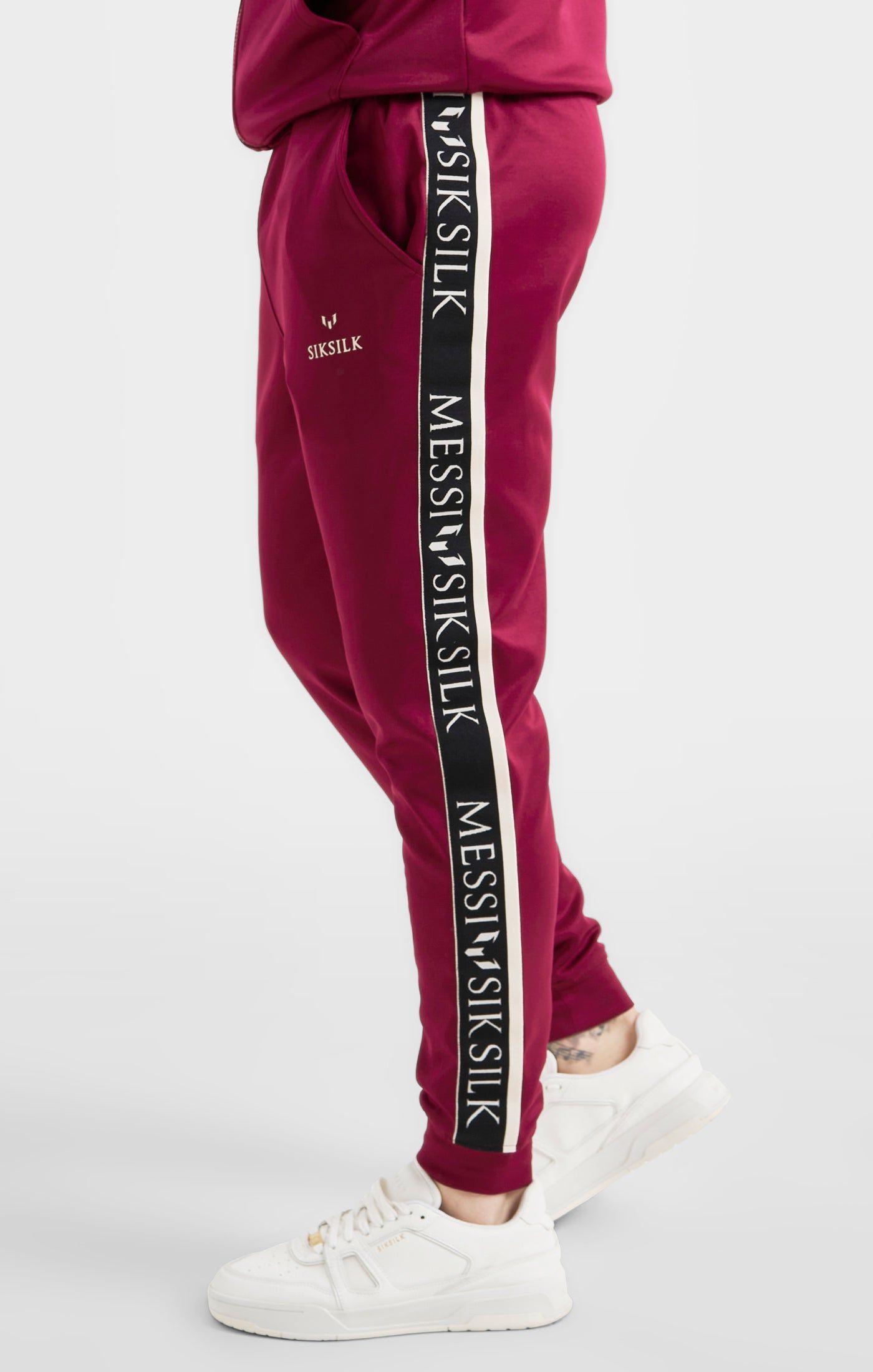 Messi x SikSilk Taped Pant - Burgundy sold by Siksilk product image thumbnail 2