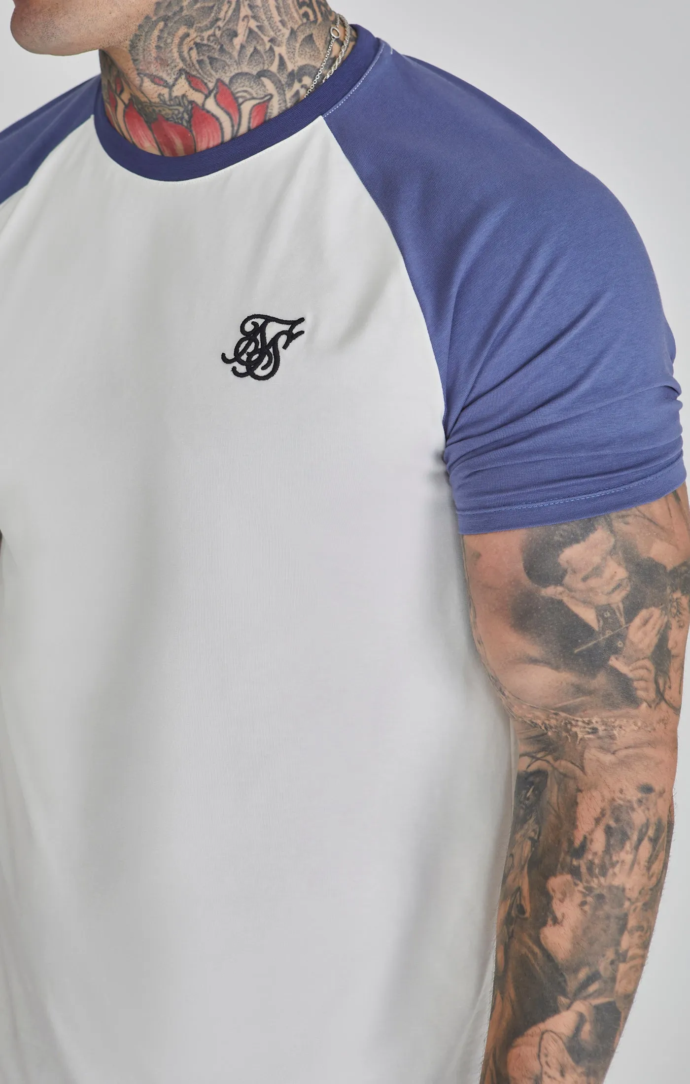Ecru Blue Raglan T-Shirt sold by Siksilk product image thumbnail 3