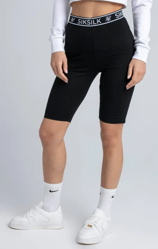 Black Essential Tape Cycle Shorts sold by Siksilk