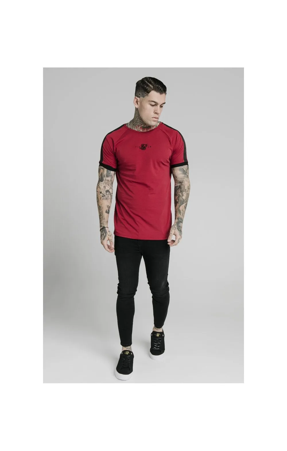 SikSilk S/S Raglan Tape Gym Tee - Red sold by Siksilk product image thumbnail 3