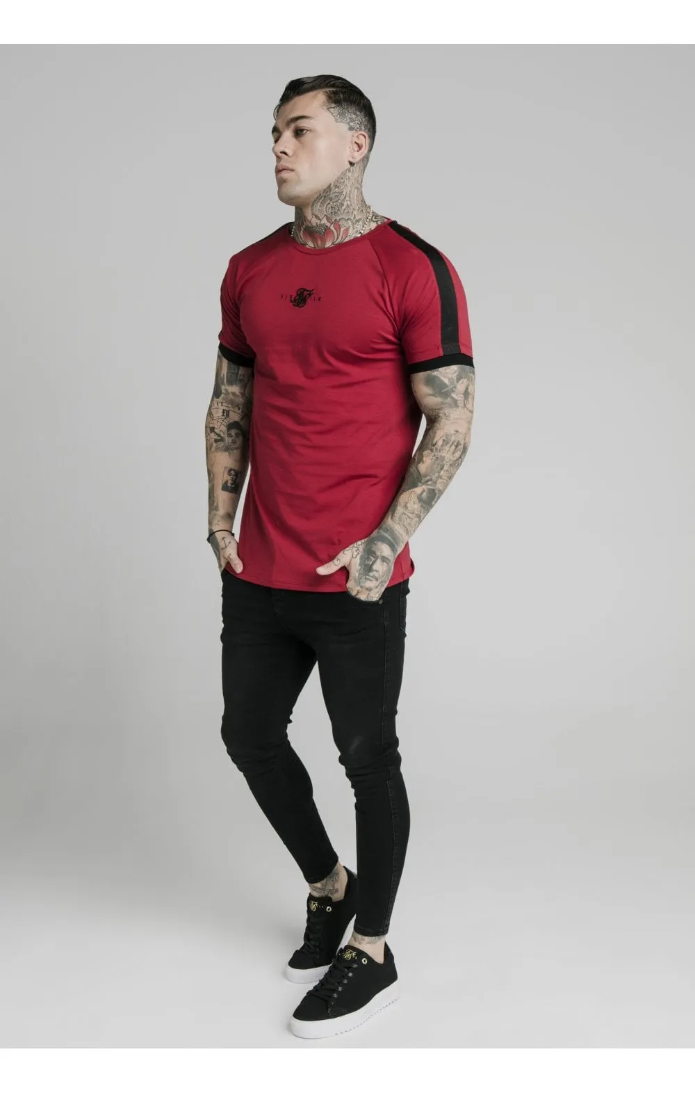 SikSilk S/S Raglan Tape Gym Tee - Red sold by Siksilk product image thumbnail 4