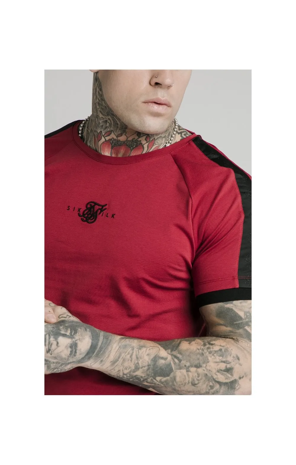 SikSilk S/S Raglan Tape Gym Tee - Red sold by Siksilk product image thumbnail 2