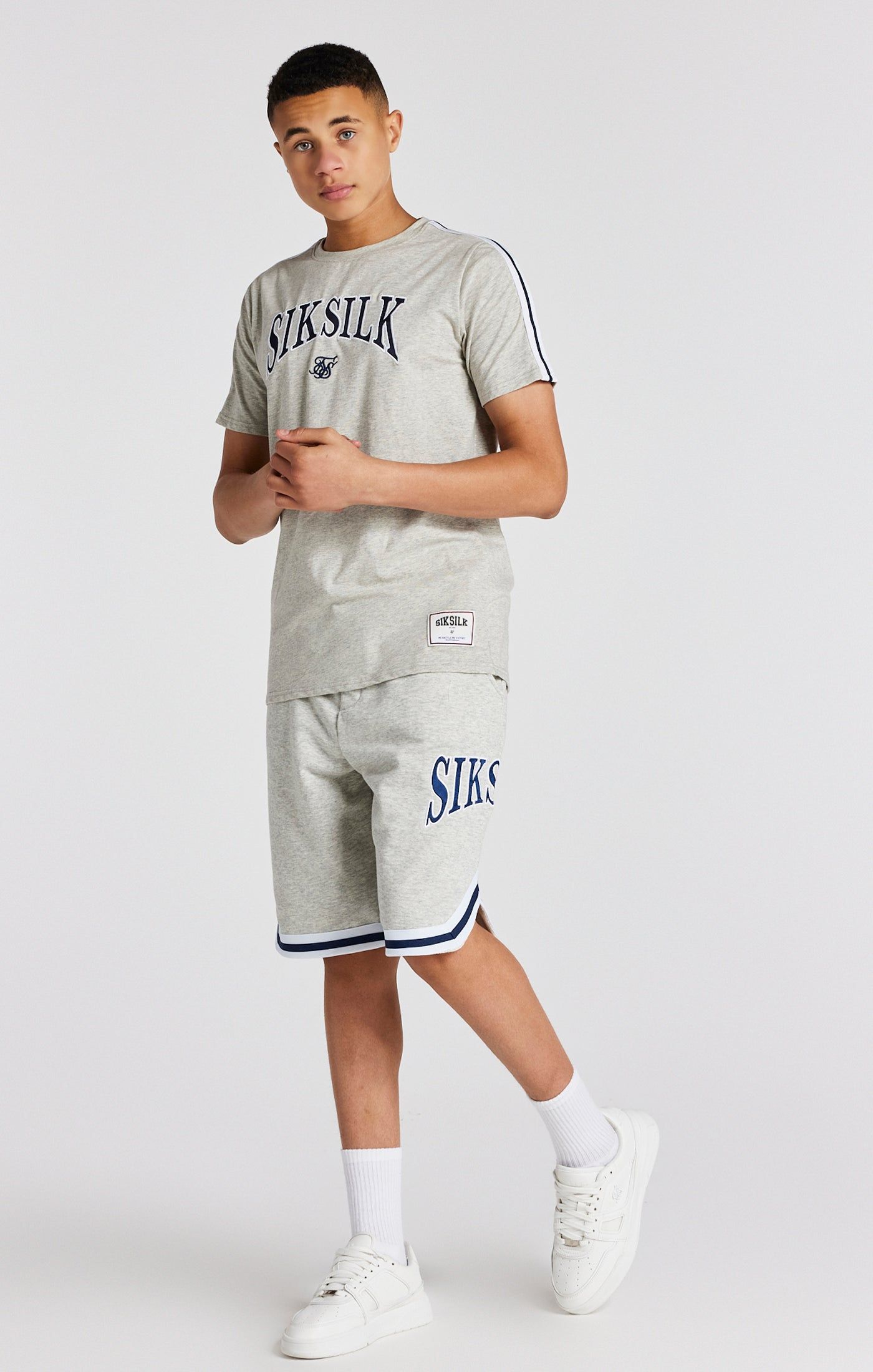 Boys Grey Marl Varsity T-Shirt sold by Siksilk product image thumbnail 3