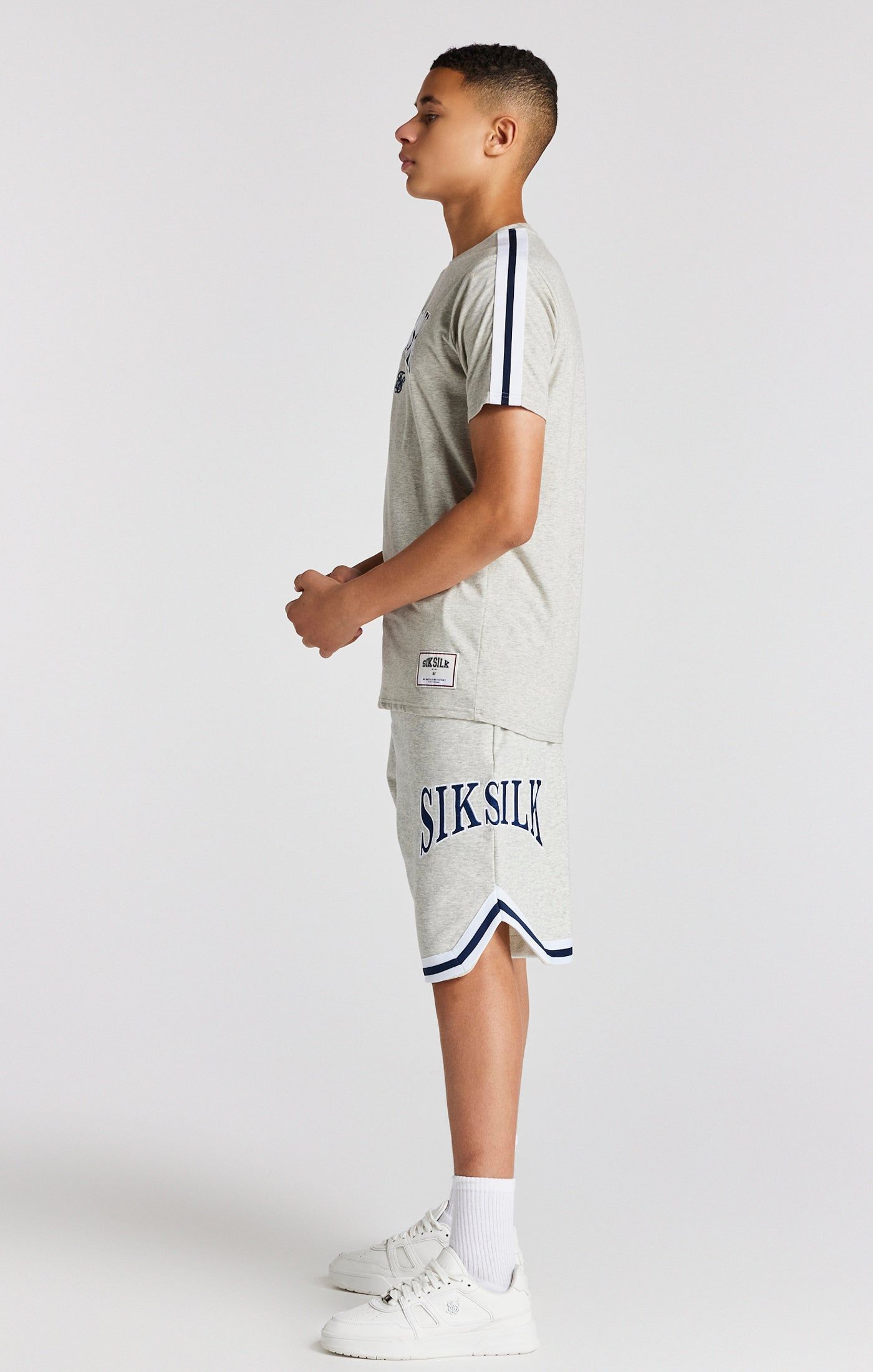 Boys Grey Marl Varsity T-Shirt sold by Siksilk product image thumbnail 4