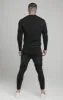 Black Long Sleeve Rib Collar Muscle Fit T-Shirt sold by Siksilk