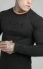 Black Long Sleeve Rib Collar Muscle Fit T-Shirt sold by Siksilk