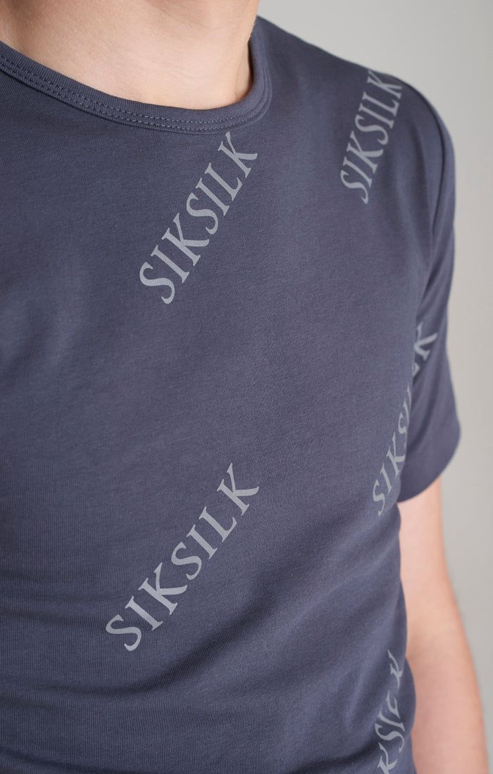 Boys Grey Monogram Printed T-Shirt sold by Siksilk product image thumbnail 2