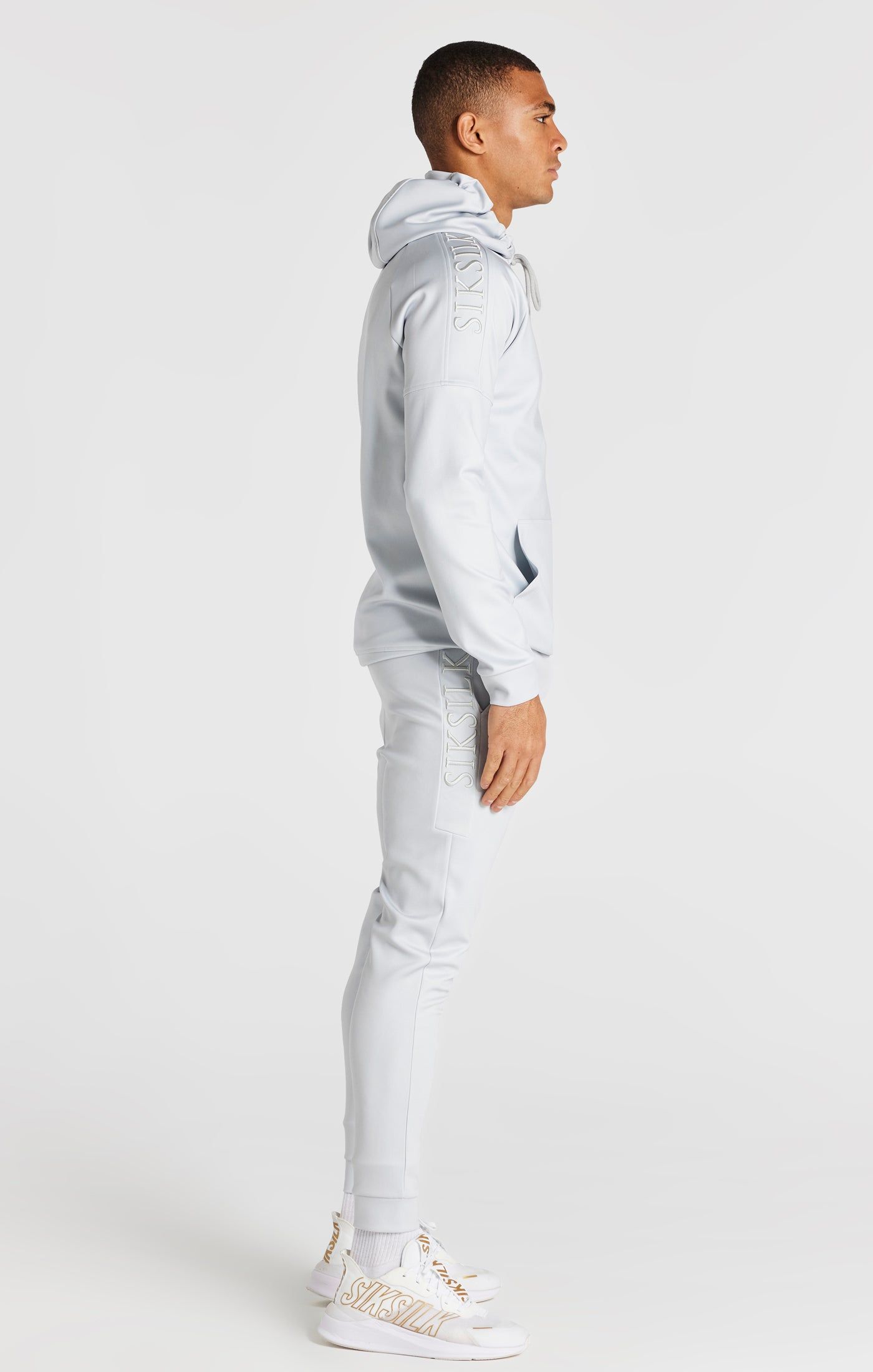 Grey Panel Hoodie sold by Siksilk product image thumbnail 4