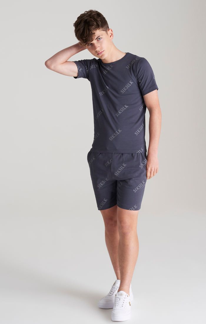 Boys Grey Monogram Printed T-Shirt sold by Siksilk product image thumbnail 3