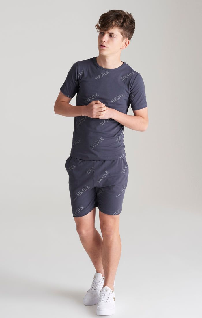 Boys Grey Monogram Printed T-Shirt sold by Siksilk product image thumbnail 4