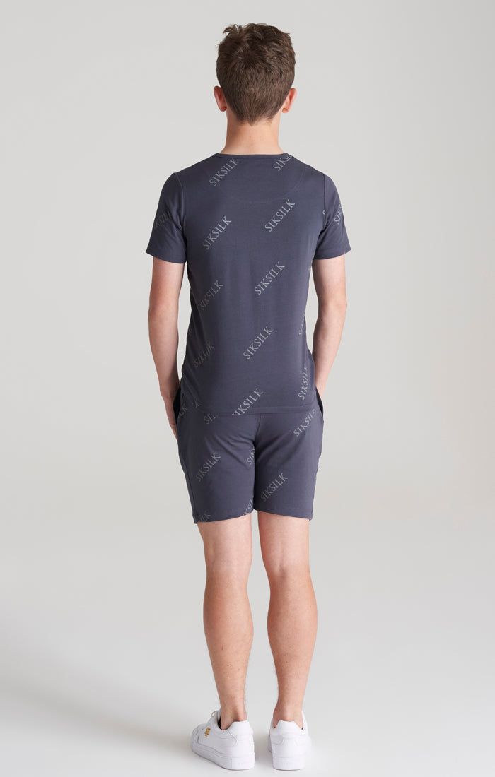 Boys Grey Monogram Printed T-Shirt sold by Siksilk product image thumbnail 5