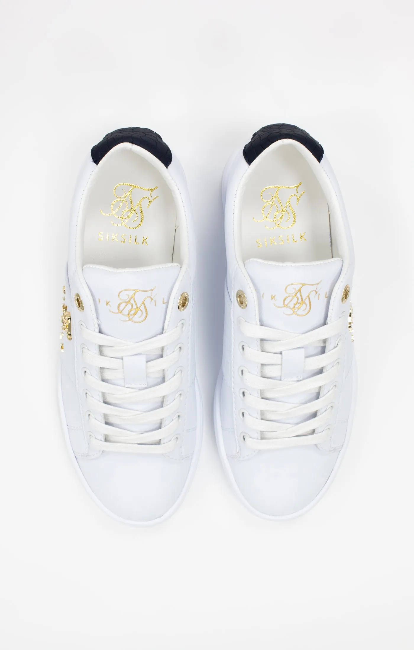 White Juniors Low-Top Classic Trainer With Metal Logo sold by Siksilk product image thumbnail 4