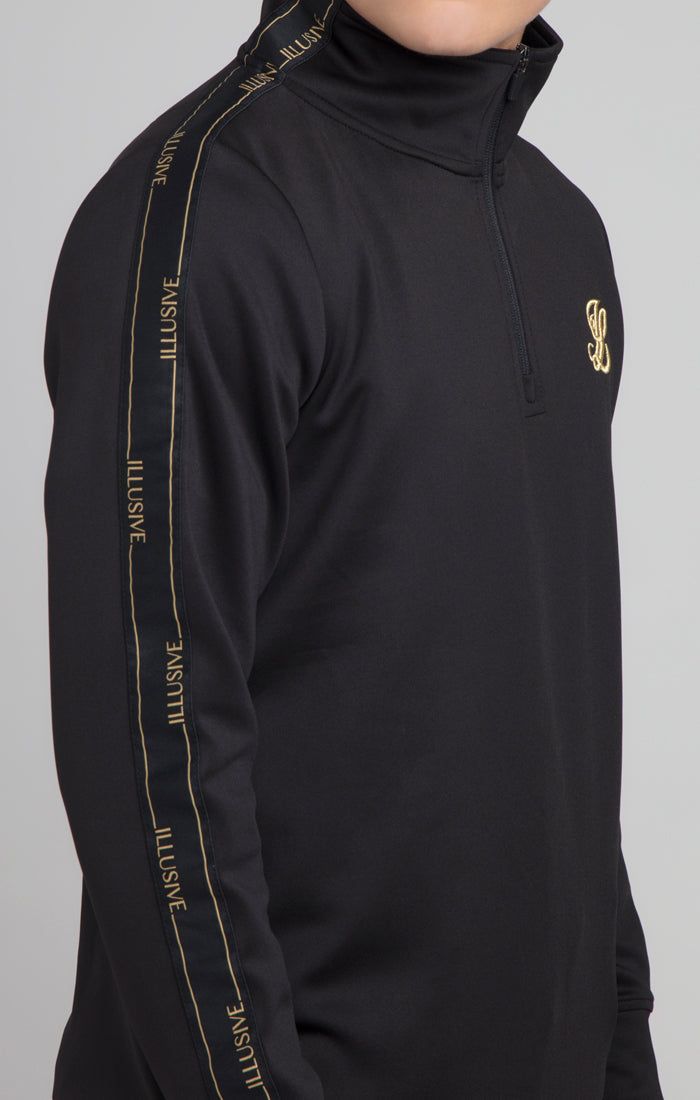 Boys Illusive Black Taped 1/4 Zip Hoodie sold by Siksilk product image thumbnail 4