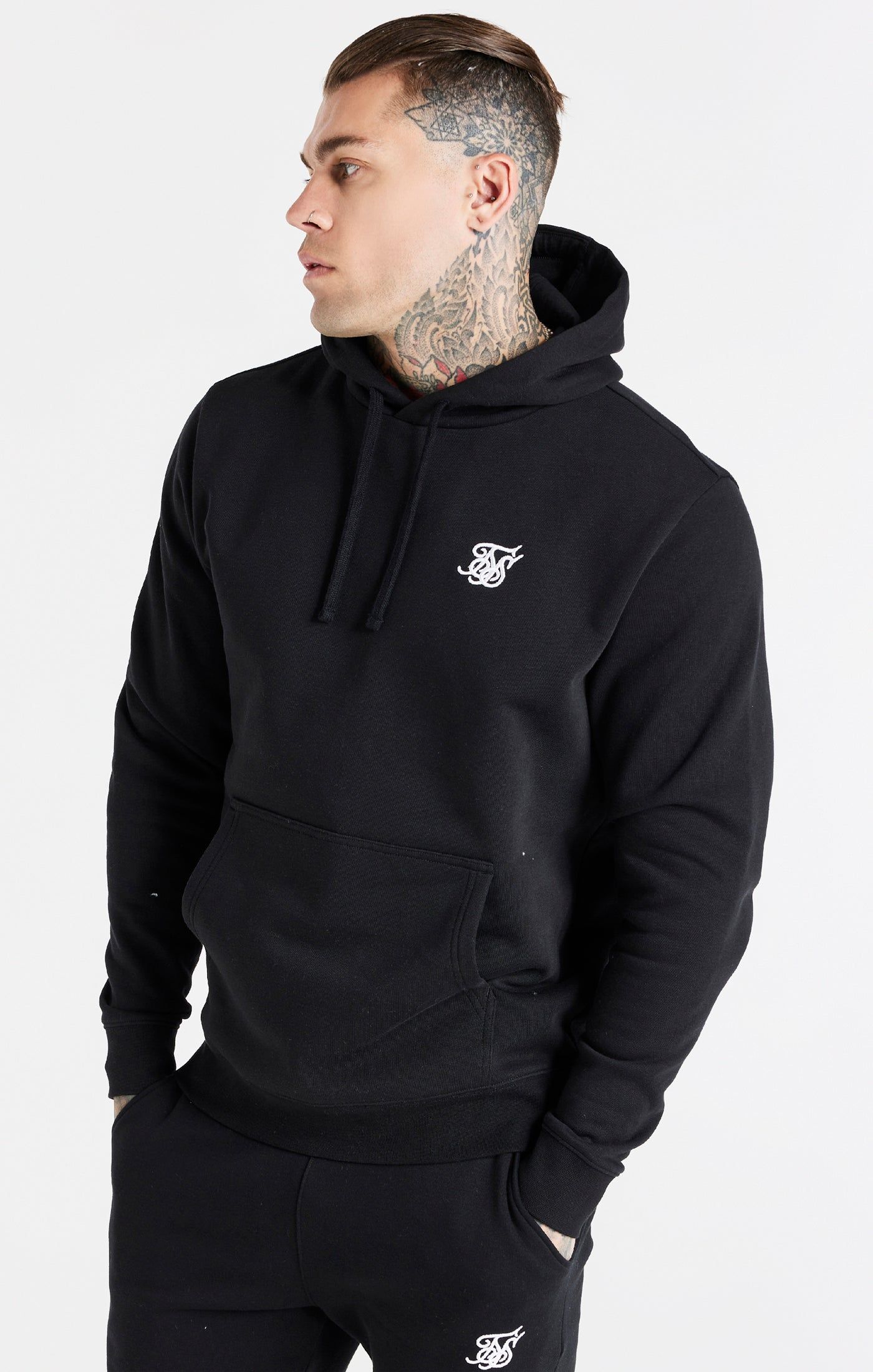 Black Essential Overhead Hoodie sold by Siksilk