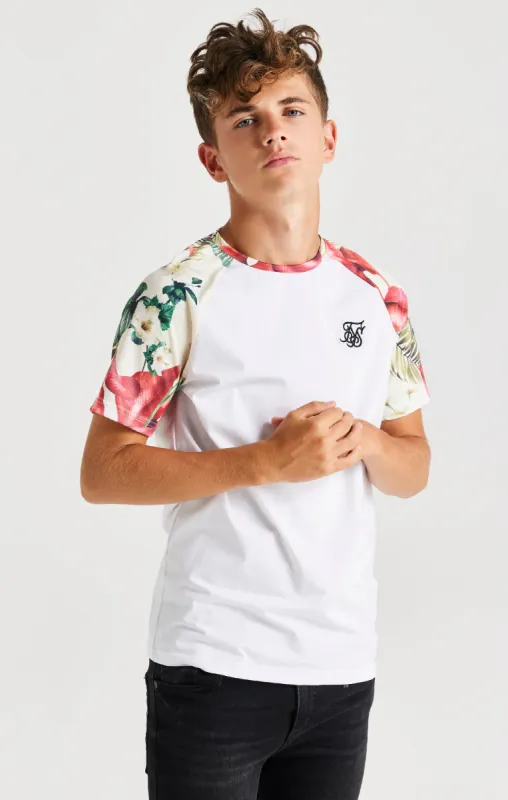 SikSilk Retro Tropics Status Tech Tee - White & Ecru sold by Siksilk
