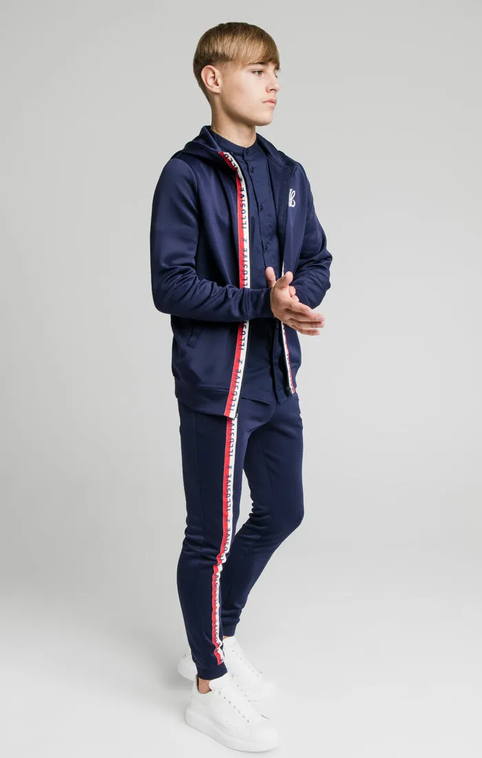 Illusive London Central Tape Zip Through Hoodie - Navy sold by Siksilk product image thumbnail 4