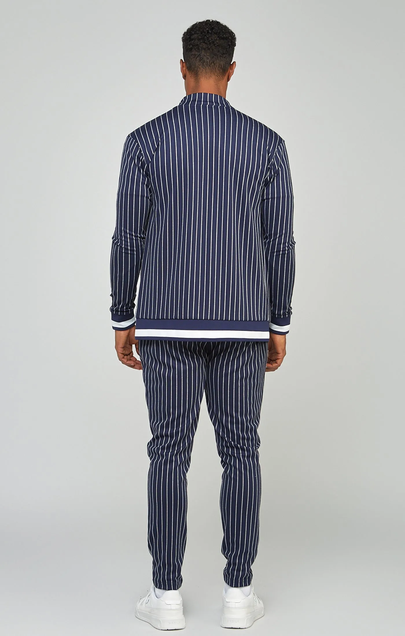 Navy Pinstipe Elasticated Waist Pant sold by Siksilk product image thumbnail 5