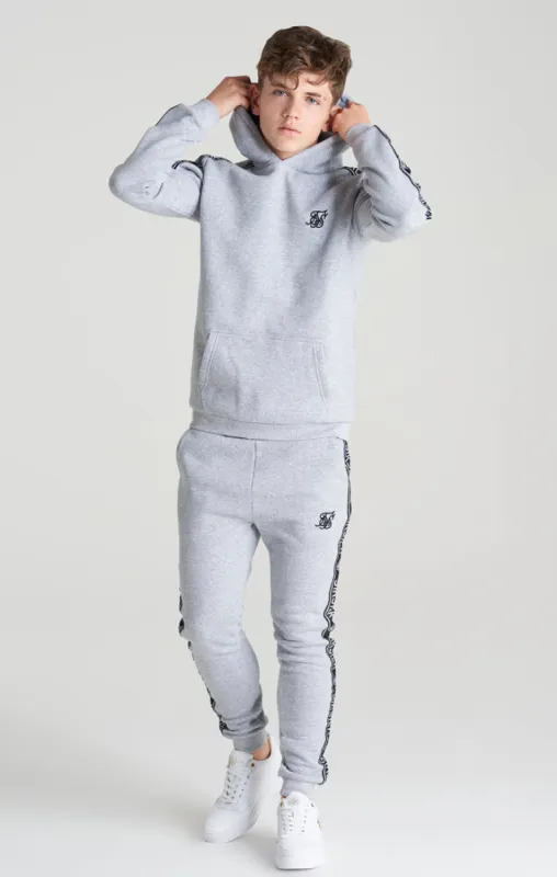 Boys Grey Marl Fleece Taped Tracksuit sold by Siksilk