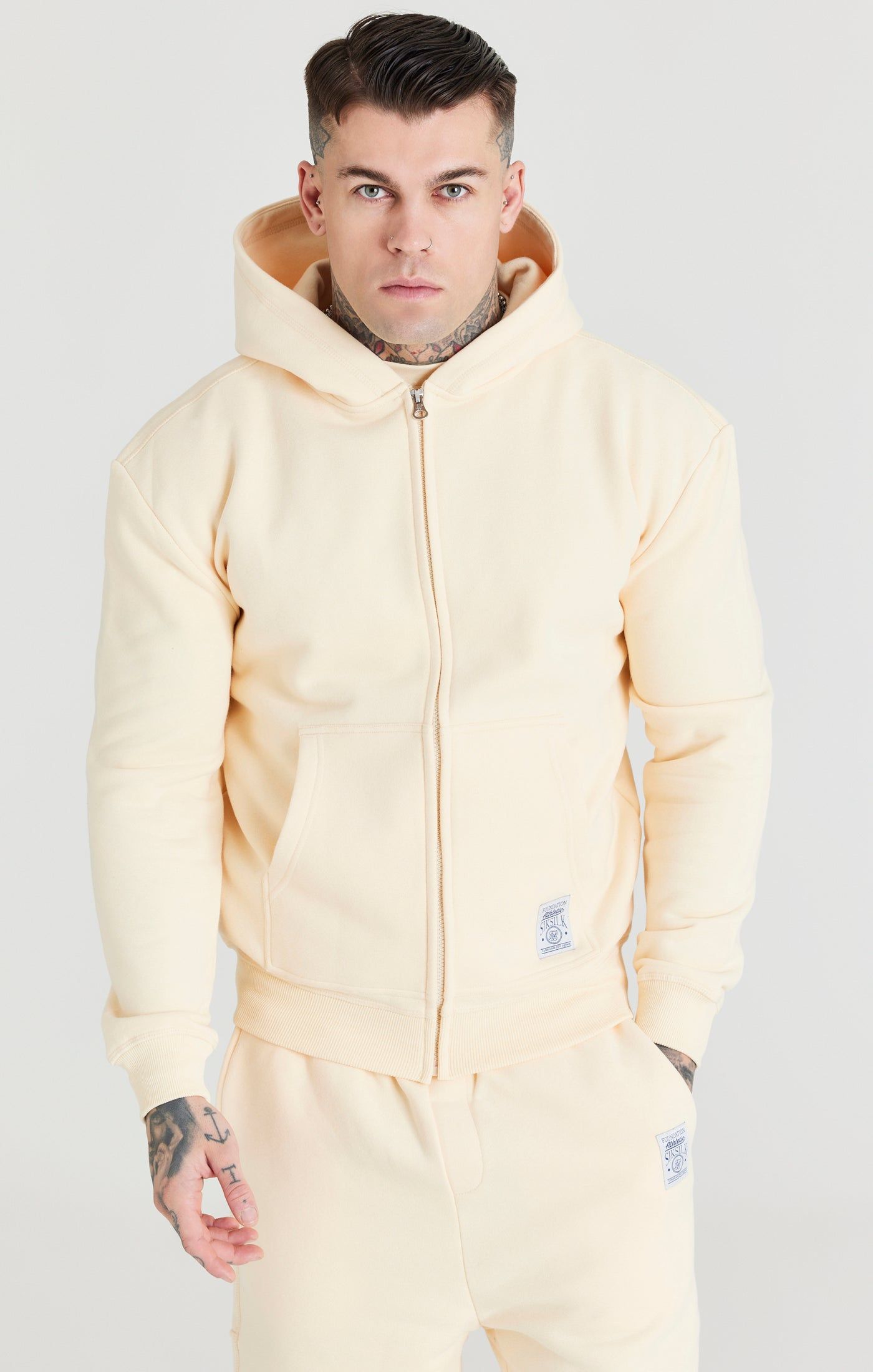 Ecru Foundation Zip Through Hoodie sold by Siksilk