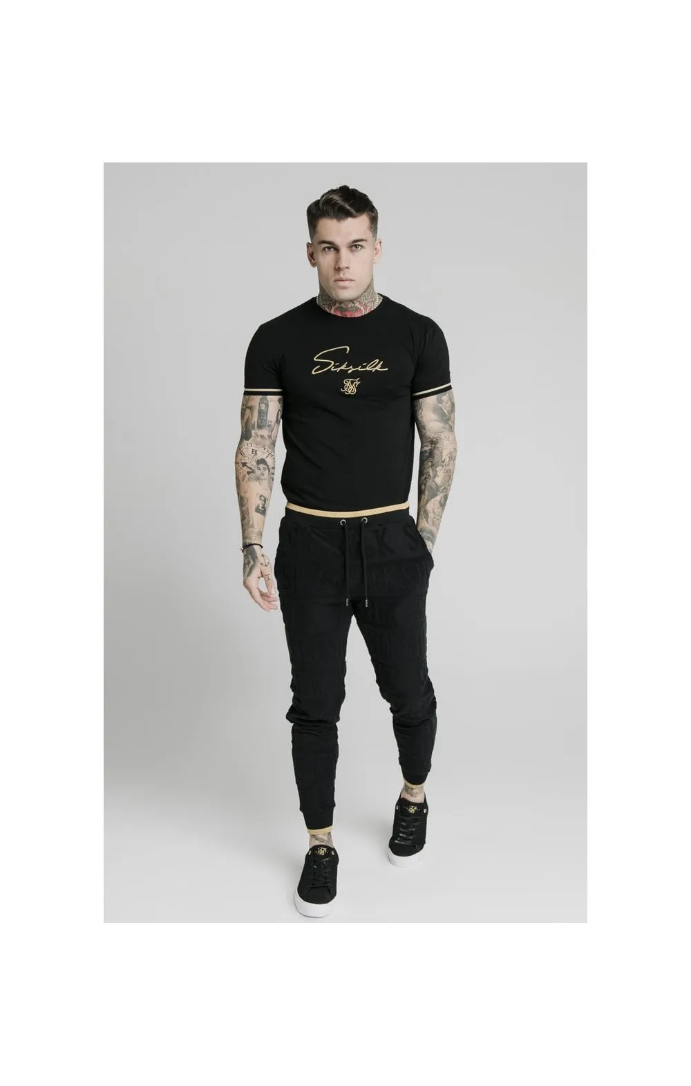 SikSilk Signature Tee - Black & Gold sold by Siksilk product image thumbnail 5